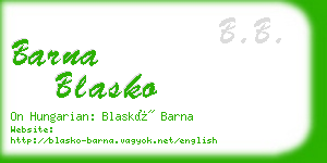 barna blasko business card